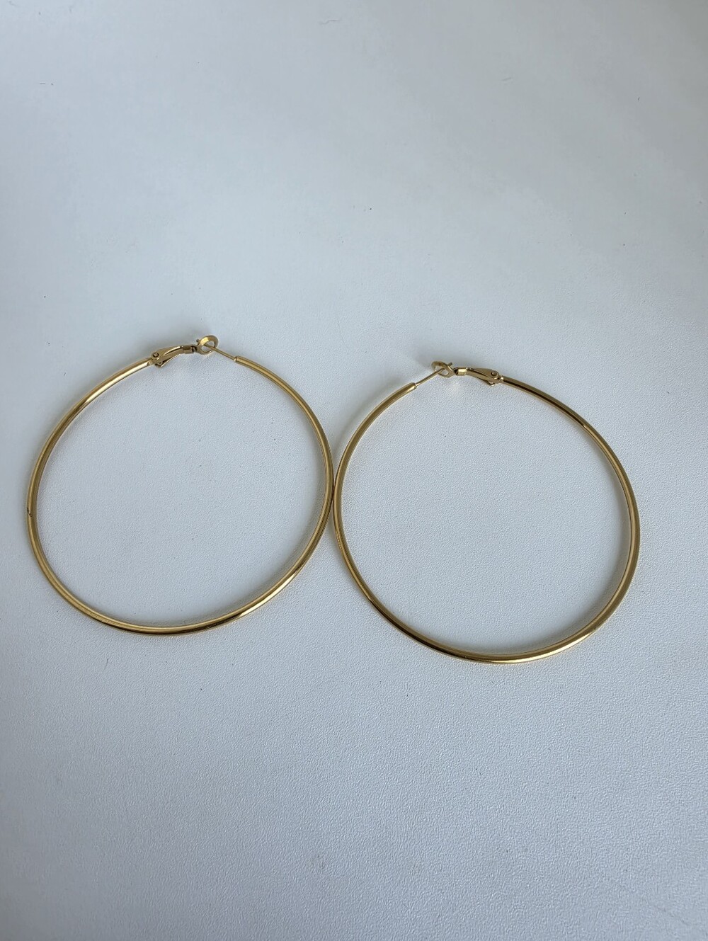 Gold Plated Large Hoop Earrings Oversized Classic Statement Jewelry